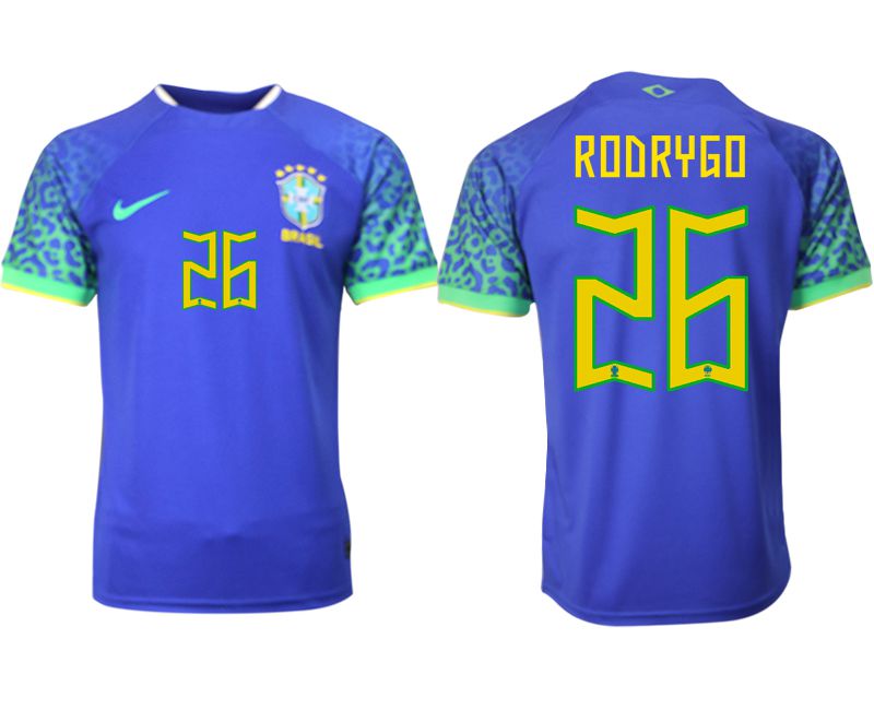Men 2022 World Cup National Team Brazil away aaa version blue #26 Soccer Jersey->->Soccer Country Jersey